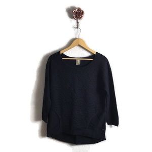 Calia Textured Black Sweatshirt Pockets‎ Small Comfort Athleisure Loungewear